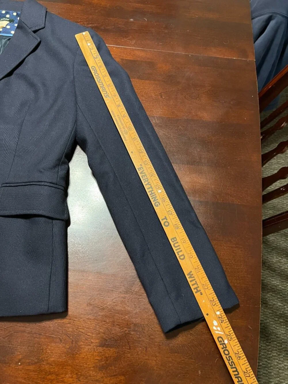 J CREW SCHOOLBOY BLAZER NAVY WOOL SILK TIE ACCENTS - Picture 9 of 10